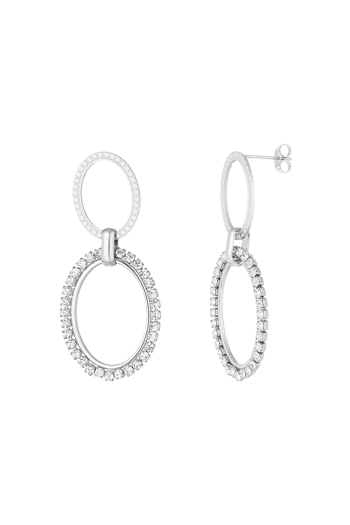 Ohrringe oval mit Diamantanhänger
