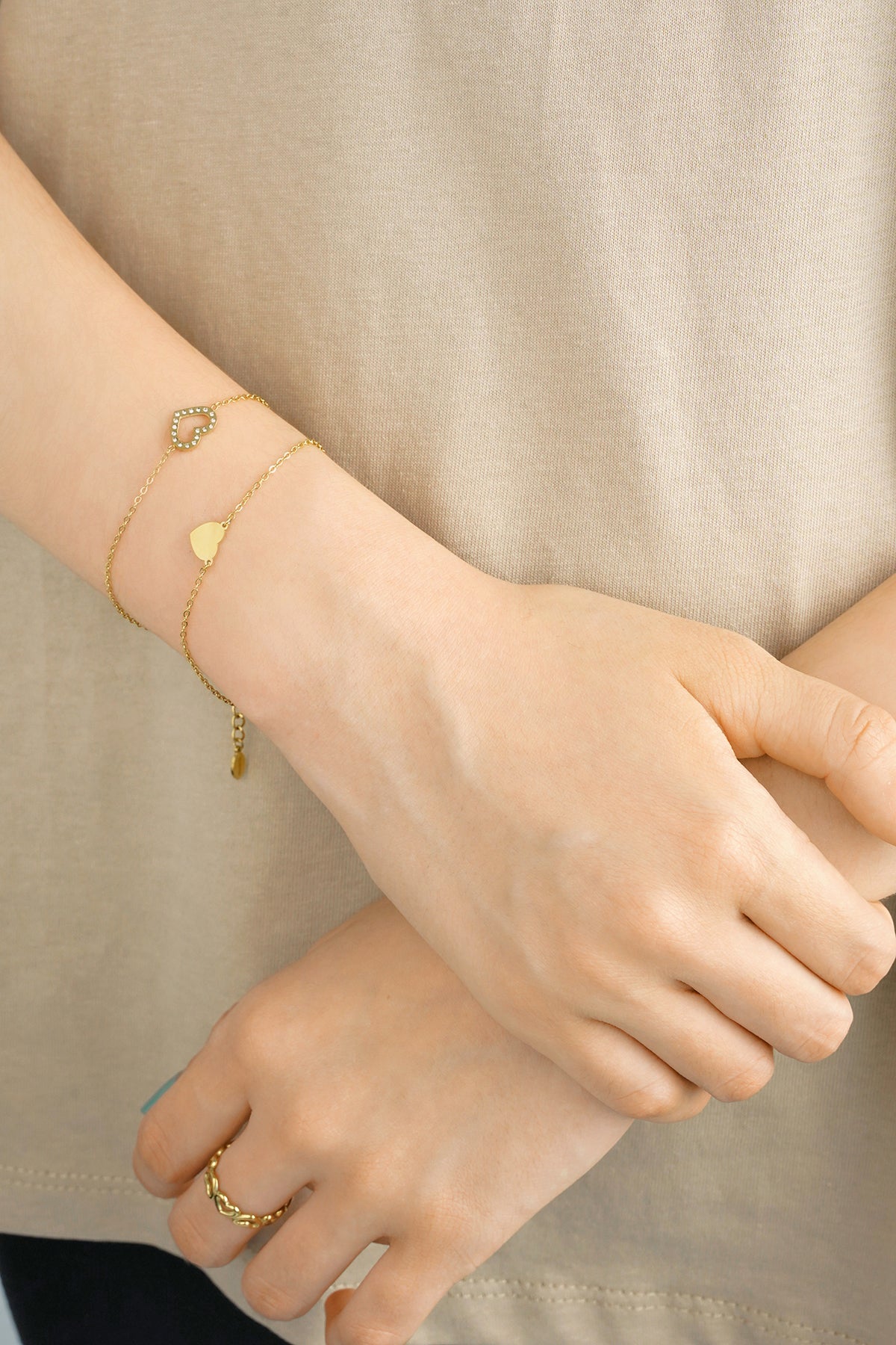 Armband mit 2 Herzen