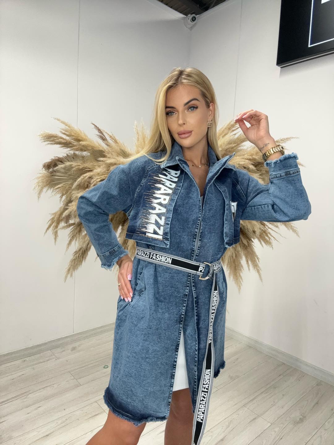SET Jeansmantel mit Kleid
