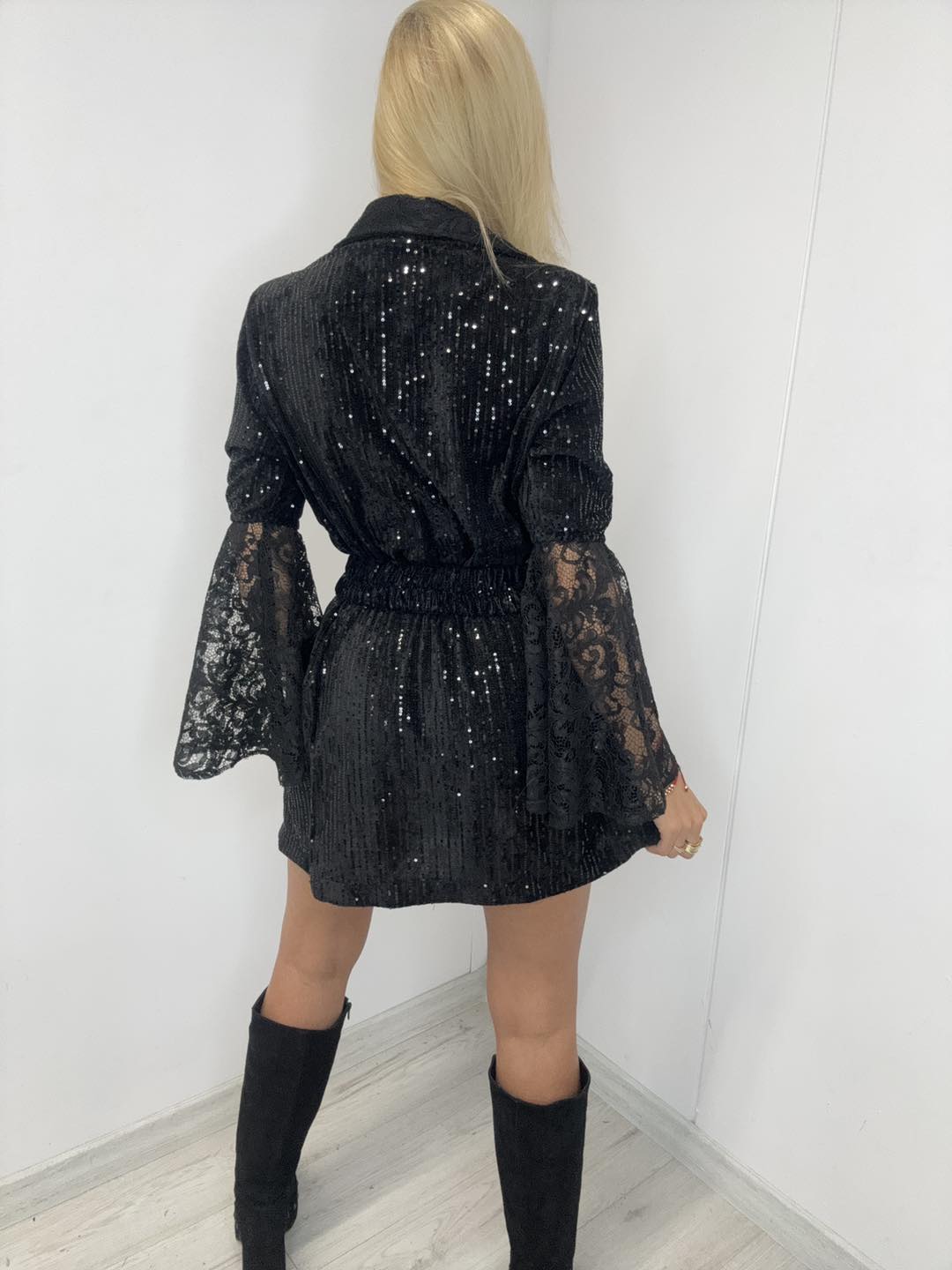 Blazer mit Pailletten und Spitze