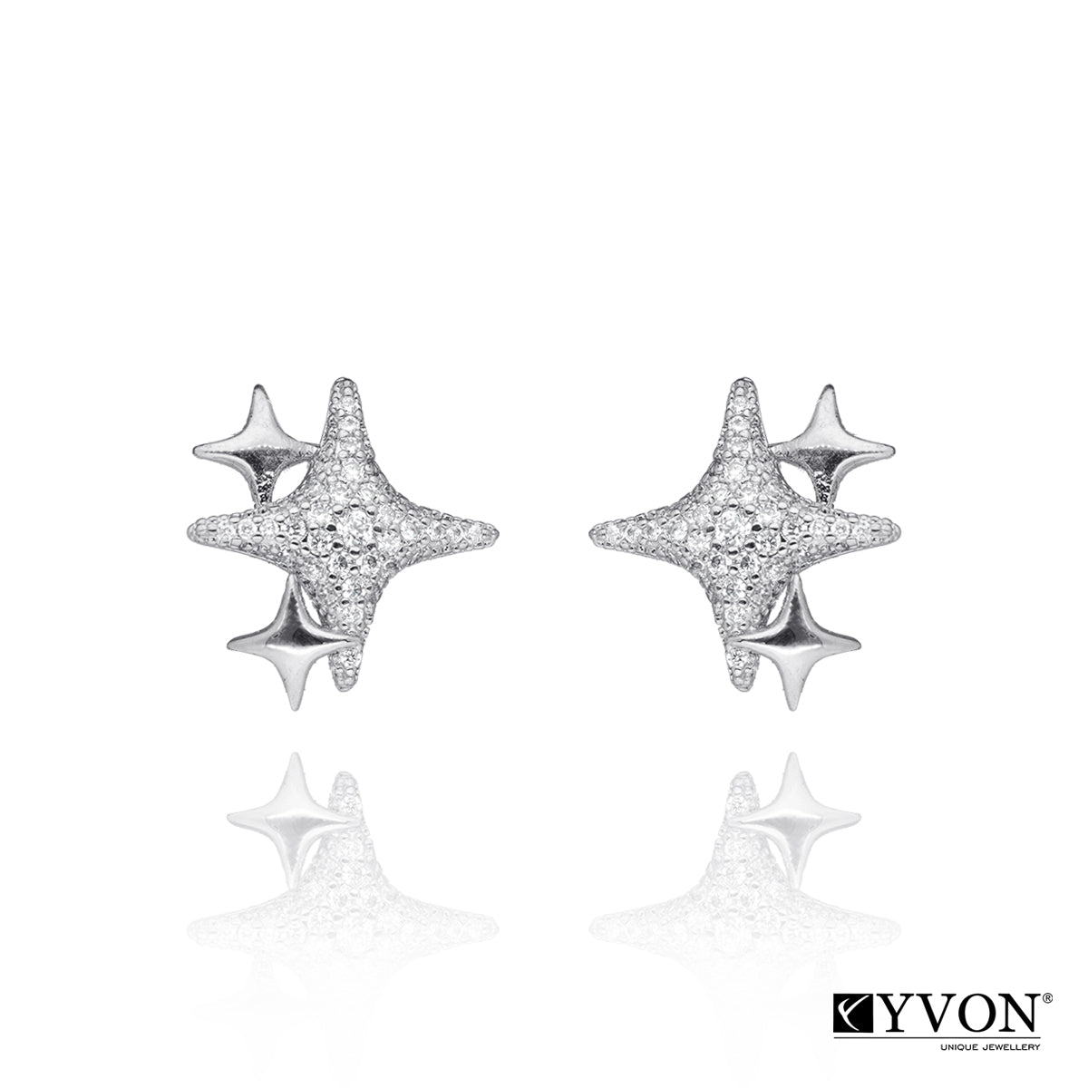 Ohrringe mit Zirkonia Stern