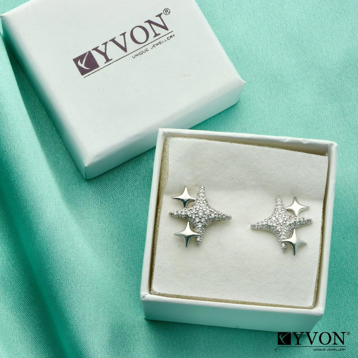 Ohrringe mit Zirkonia Stern