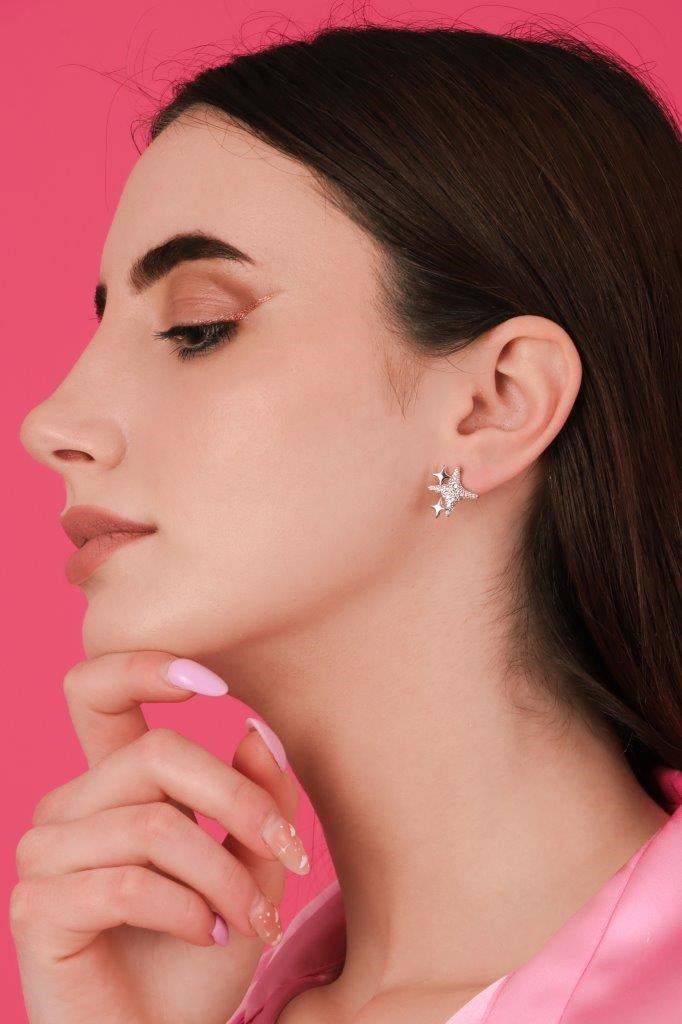 Ohrringe mit Zirkonia Stern