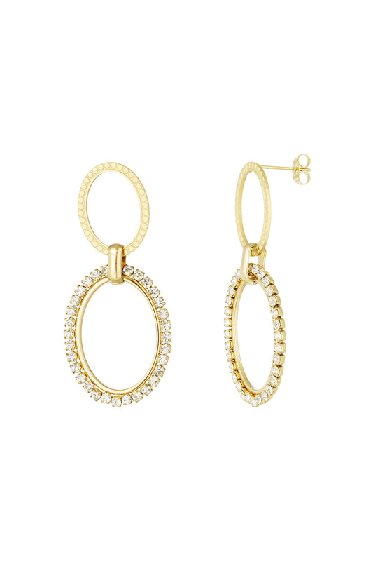 Ohrringe oval mit Diamantanhänger