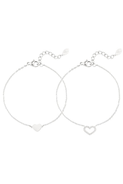 Armband mit 2 Herzen