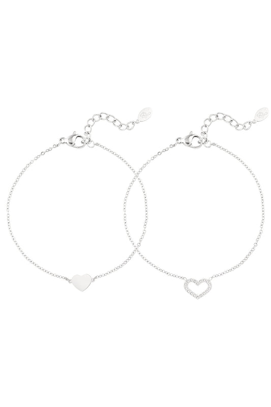 Armband mit 2 Herzen