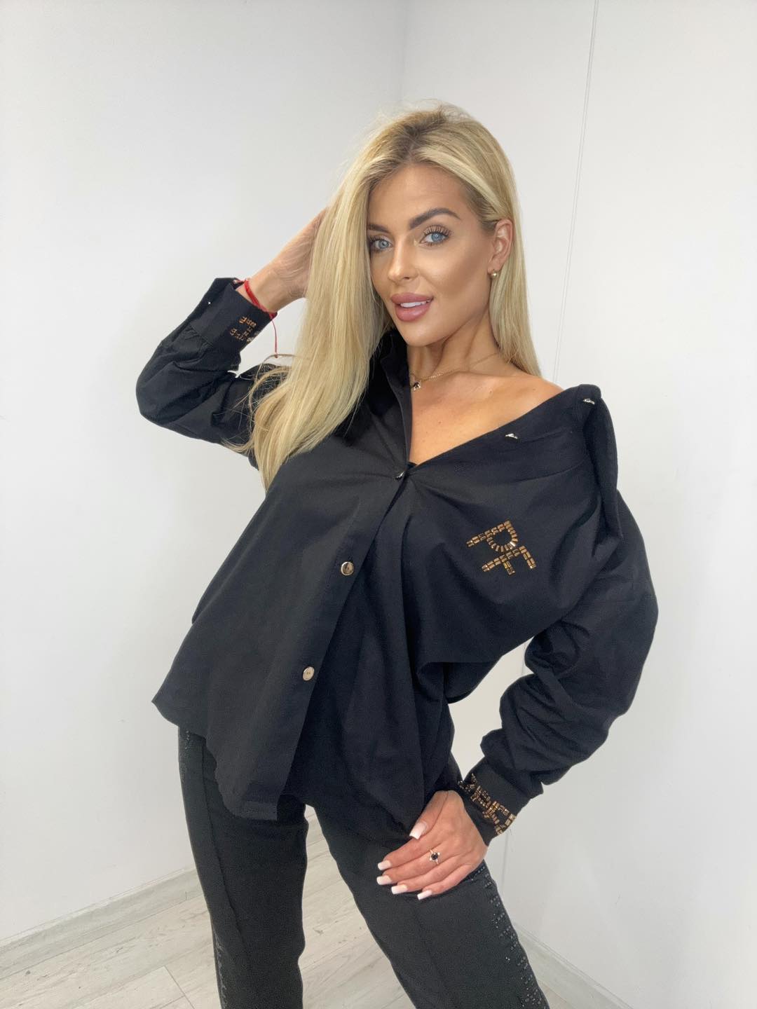 Hemdbluse Schwarz PF