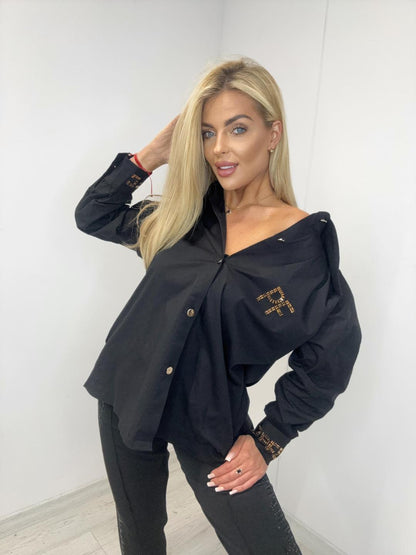 Hemdbluse Schwarz PF