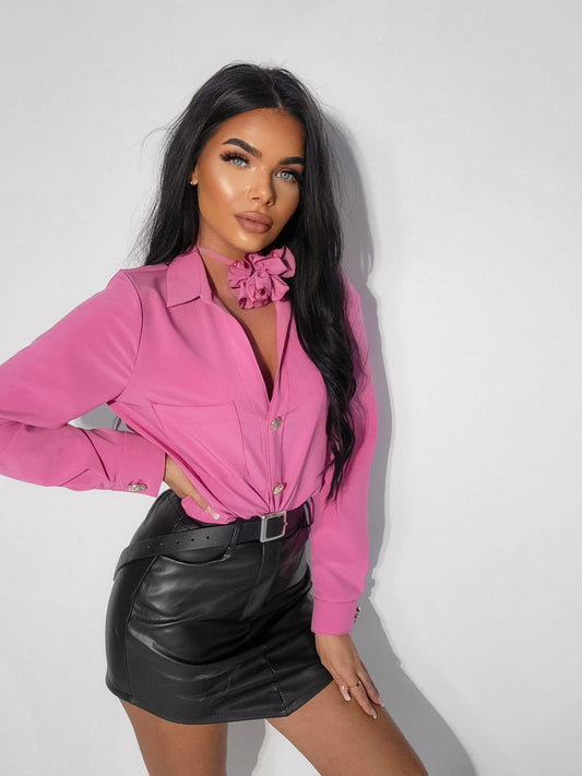 Hemdbluse FLOWER mit Halsband