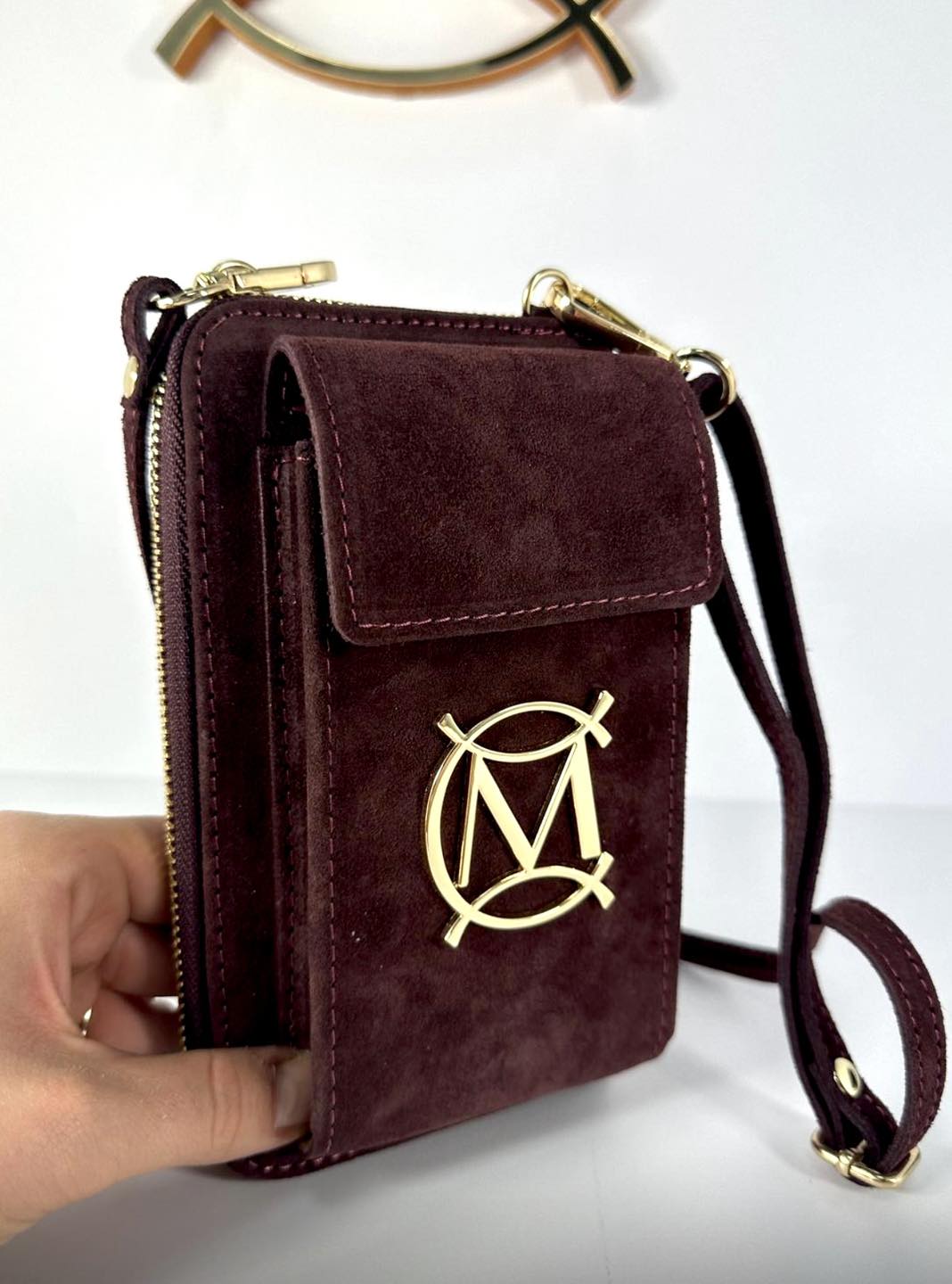 Umhängetasche/Portemonnaie Wildleder