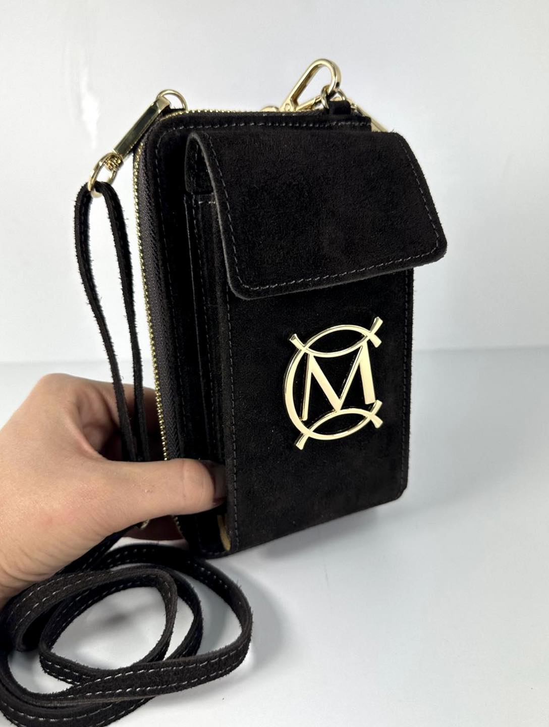 Umhängetasche/Portemonnaie Wildleder