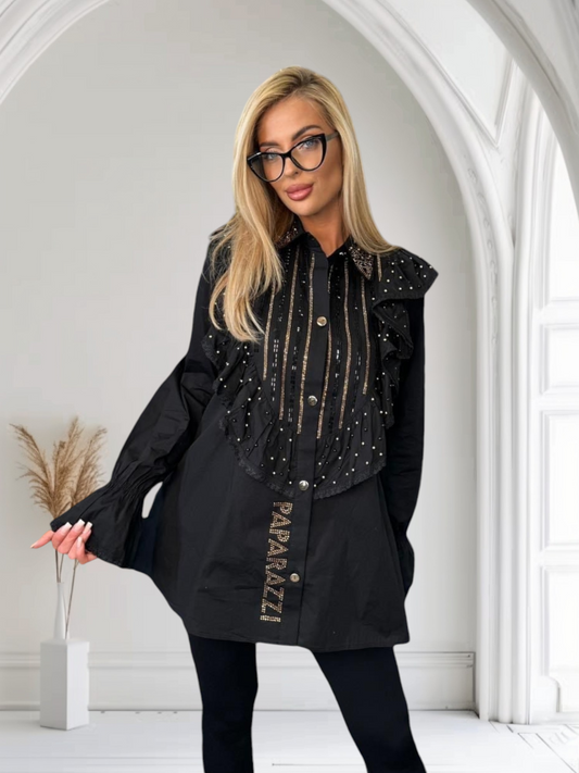 Hemdbluse Schwarz