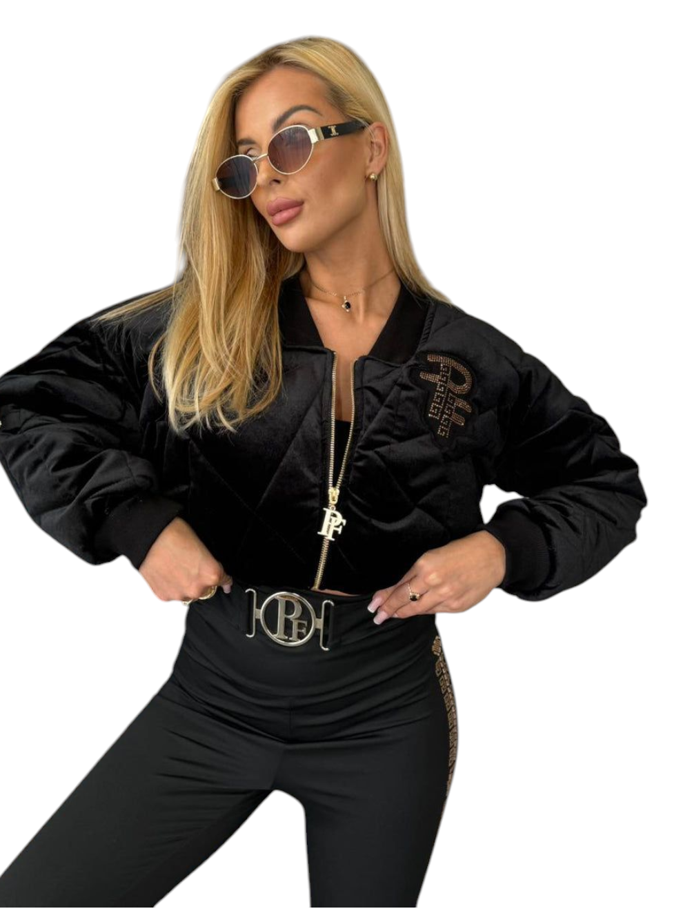 Jacke Schwarz Samt