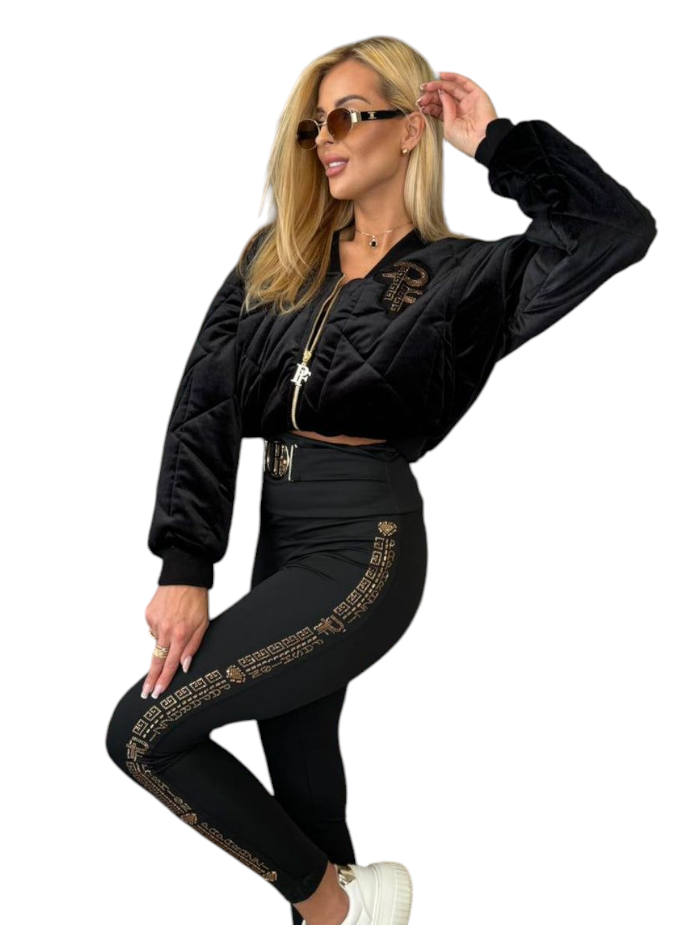 Jacke Schwarz Samt
