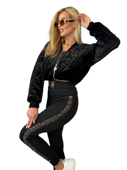 Jacke Schwarz Samt