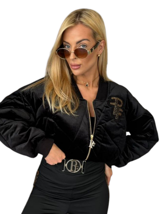 Jacke Schwarz Samt